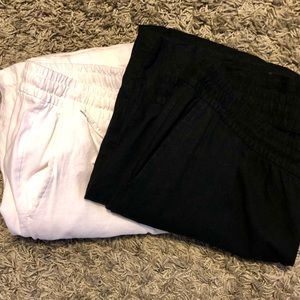 Women’s Linen Pants Black White Old Navy